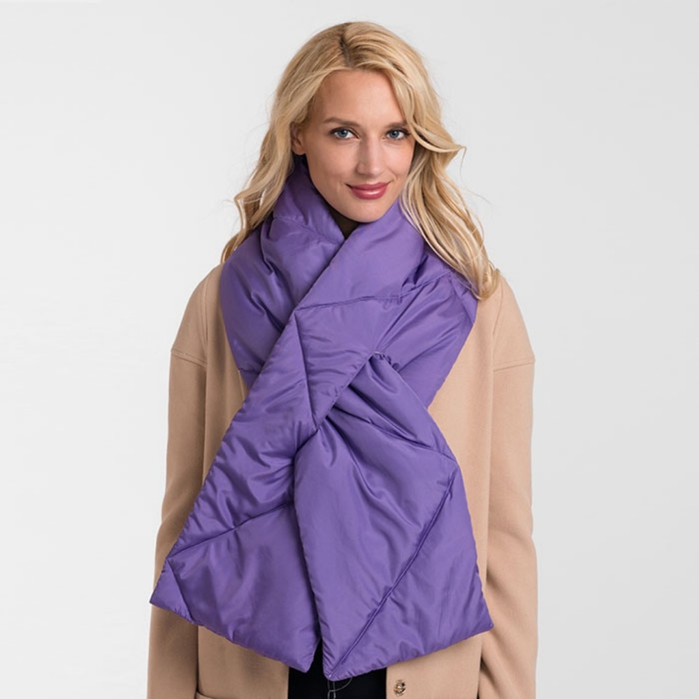 Purple Padded Oblong Style Pull Through Scarf
